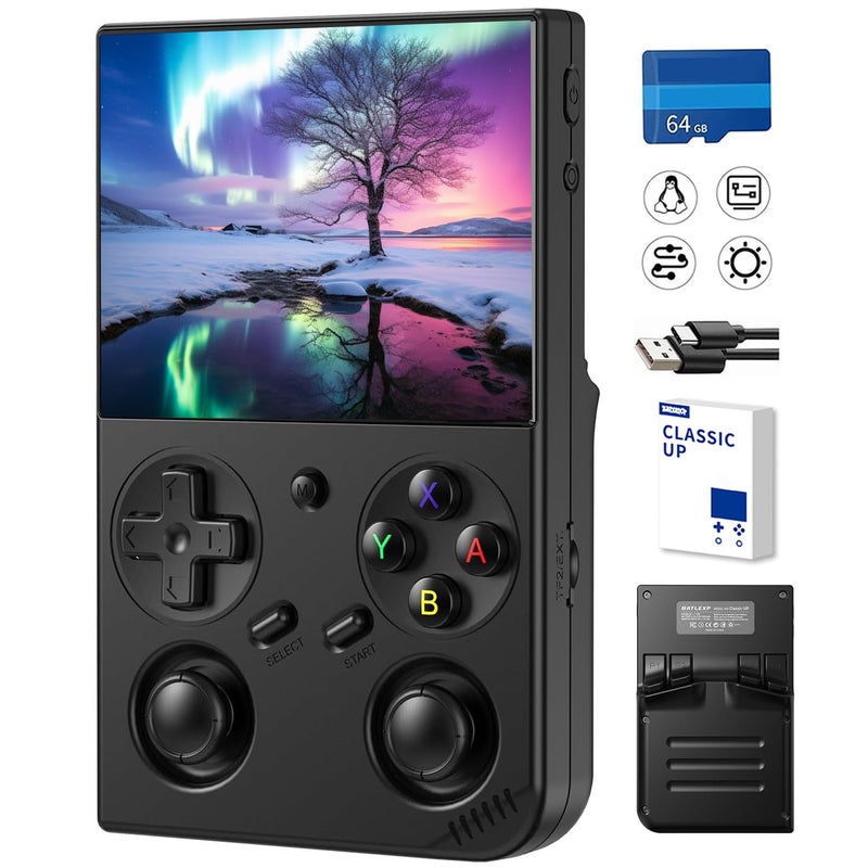 Aivuidbs Classic Up Retro Handheld Game Console,Portable Game with 3.5 Inch IPS Screen,with 64G TF Card Pre-Installed 4353 Games Supports 5G WiFi Bluetooth HDMI and TV Output - Image 1